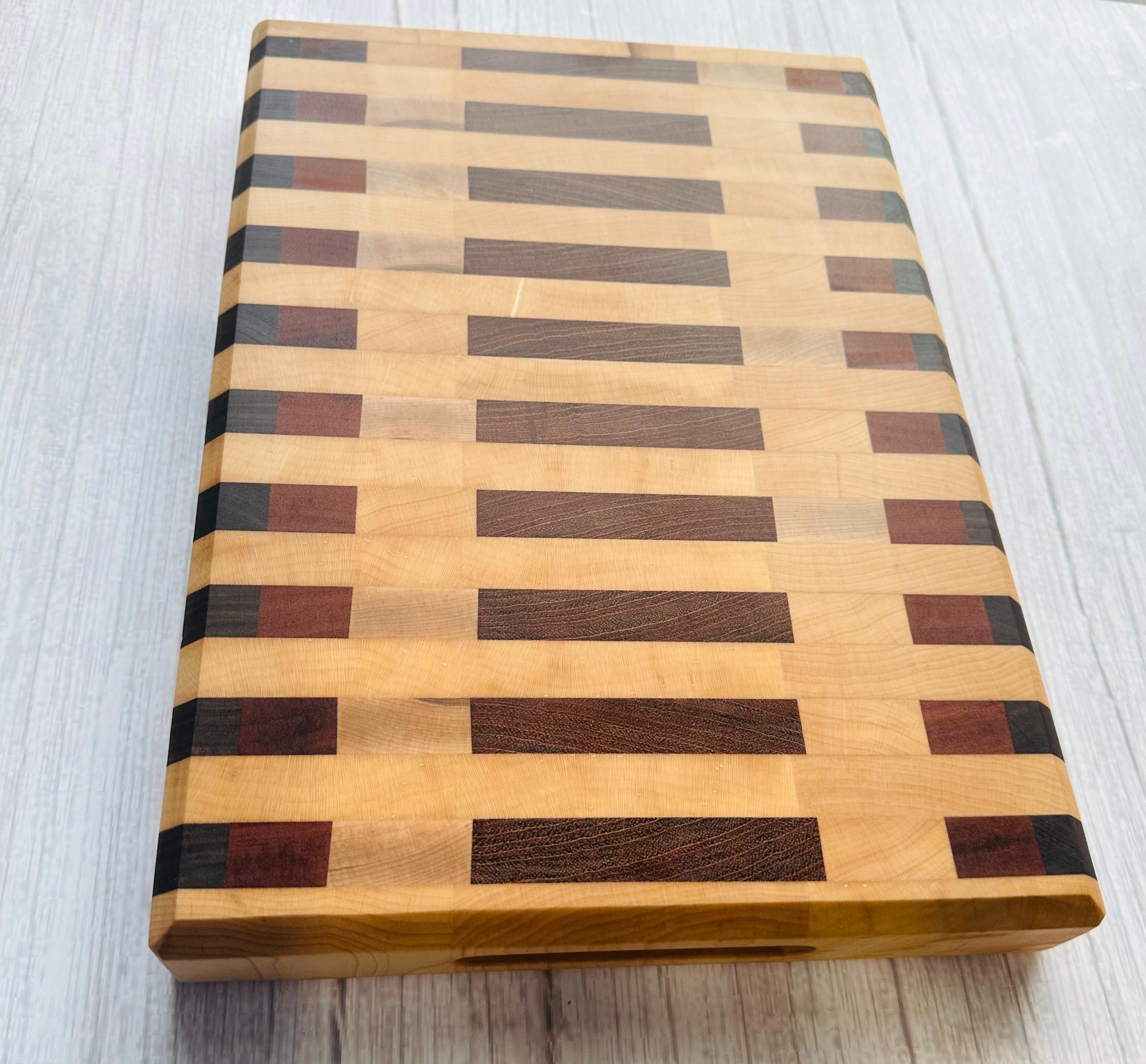 Custom Walnut board (funky side handle) with your choice of colored re –  Wild North Design