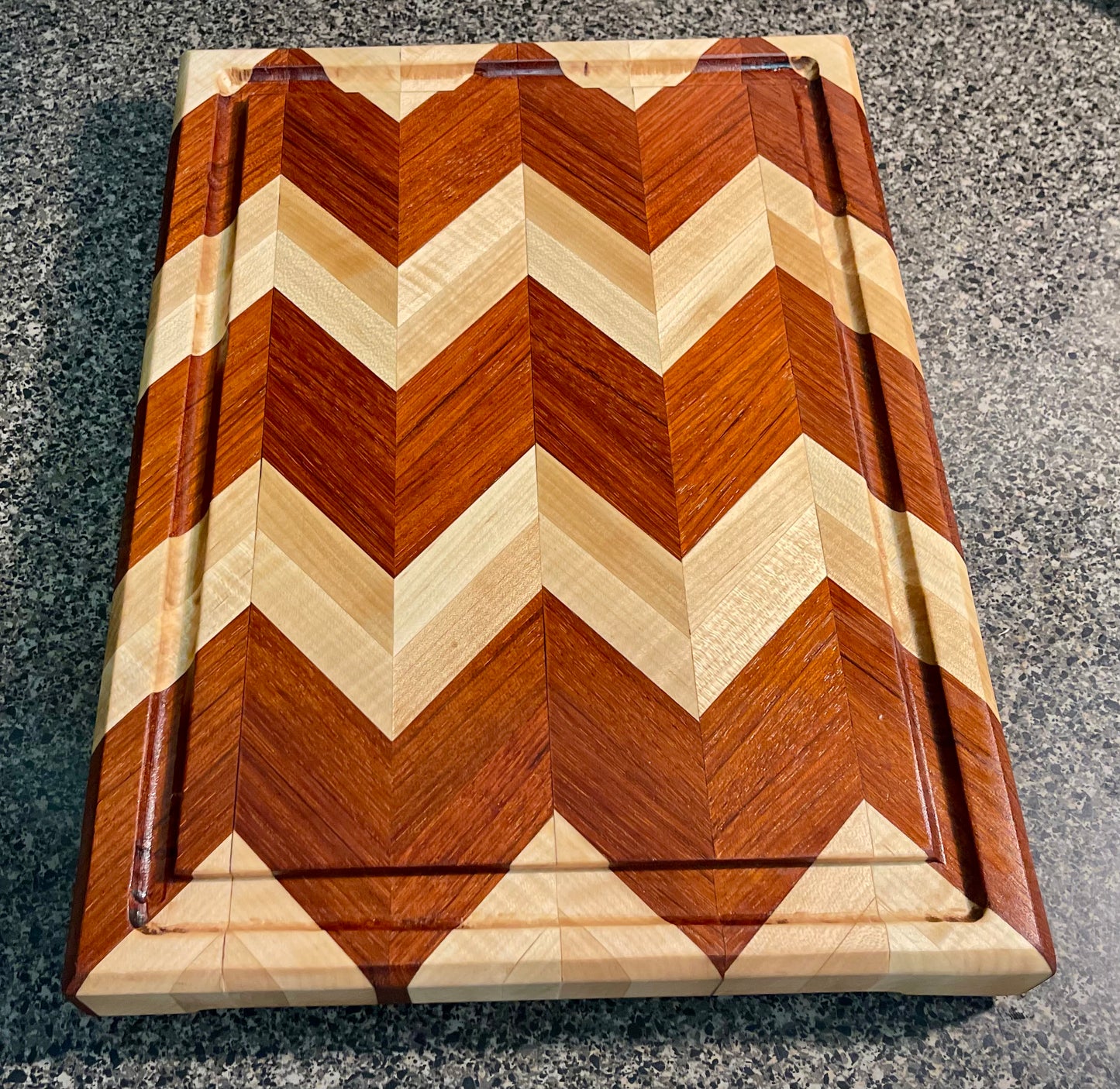 Chevron Pattern 3D Cutting Board, Butcher Block, Maple & Brazilian Cherry