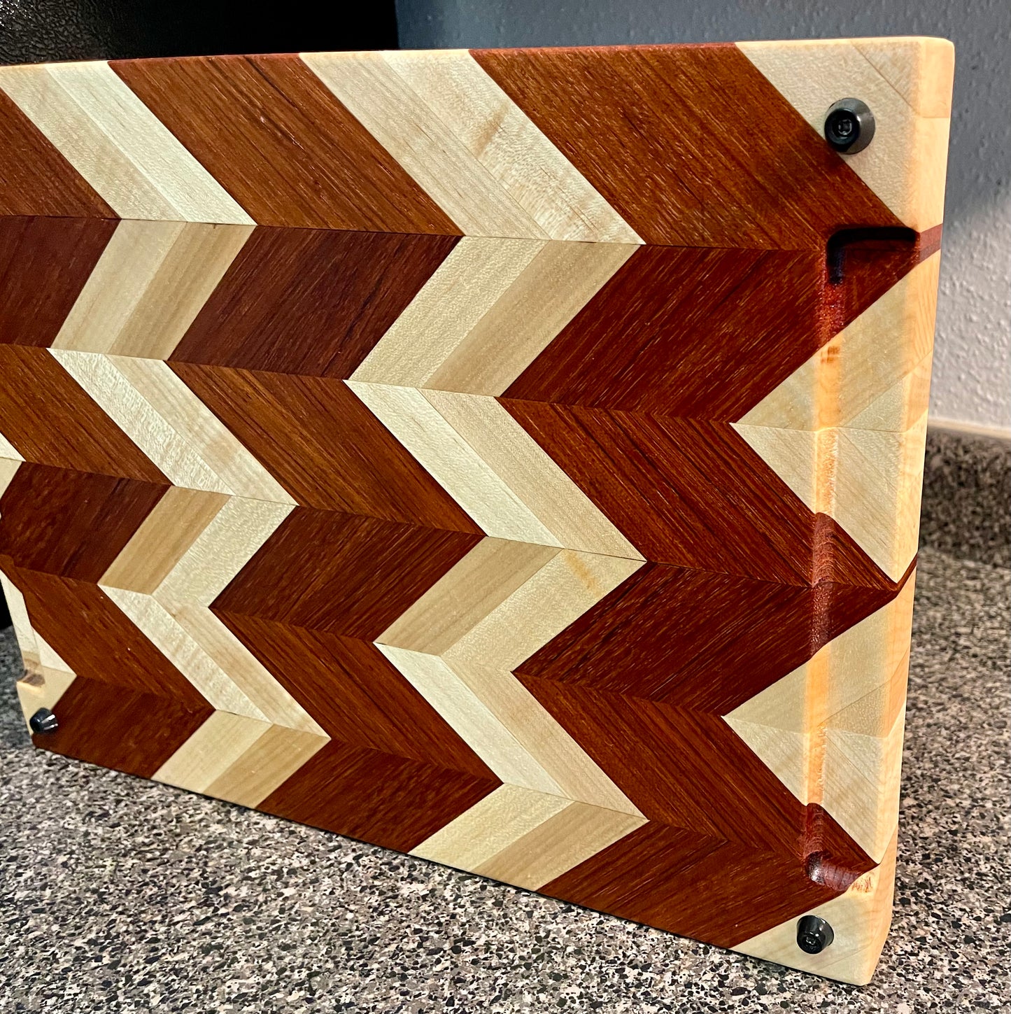 Chevron Pattern 3D Cutting Board, Butcher Block, Maple & Brazilian Cherry