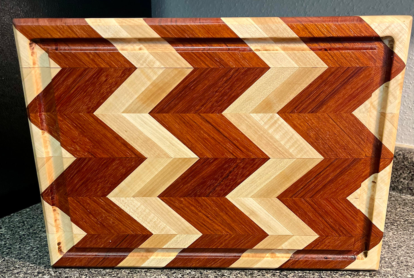 Chevron Pattern 3D Cutting Board, Butcher Block, Maple & Brazilian Cherry