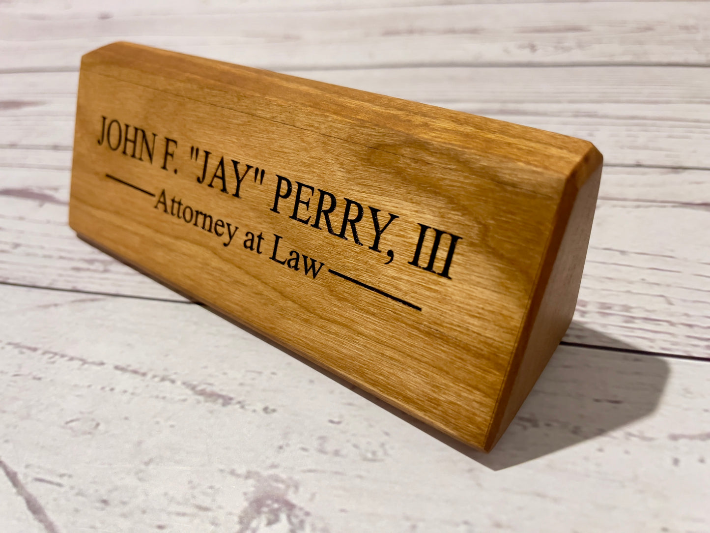 Personalized Cherry Wood Desk Name Plates, Custom Engraving, Executive Personalized Desk Name Plate.
