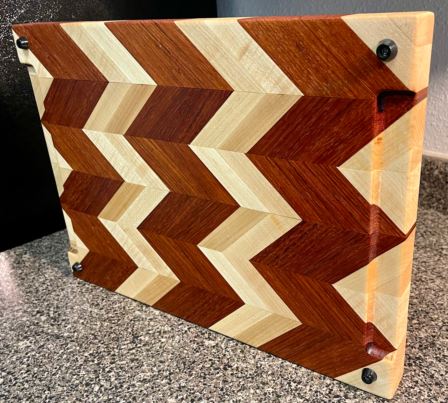 Chevron Pattern 3D Cutting Board, Butcher Block, Maple & Brazilian Cherry