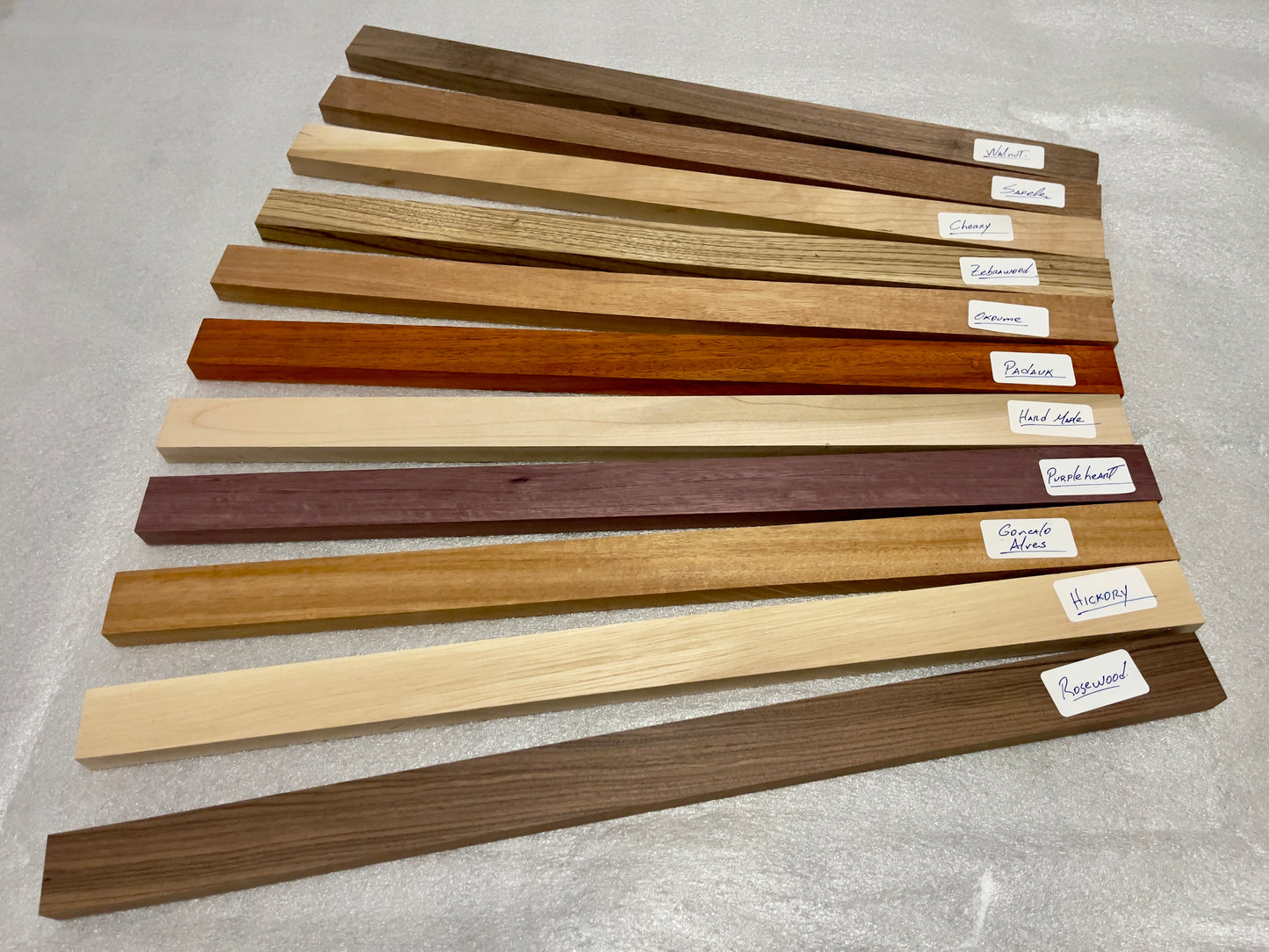 S4S Lumber Exotic Wood 13/16”x2”x24”, true size, hardwoods, surfaced 4 sides, for cutting boards and crafting. 30 Type of woods.