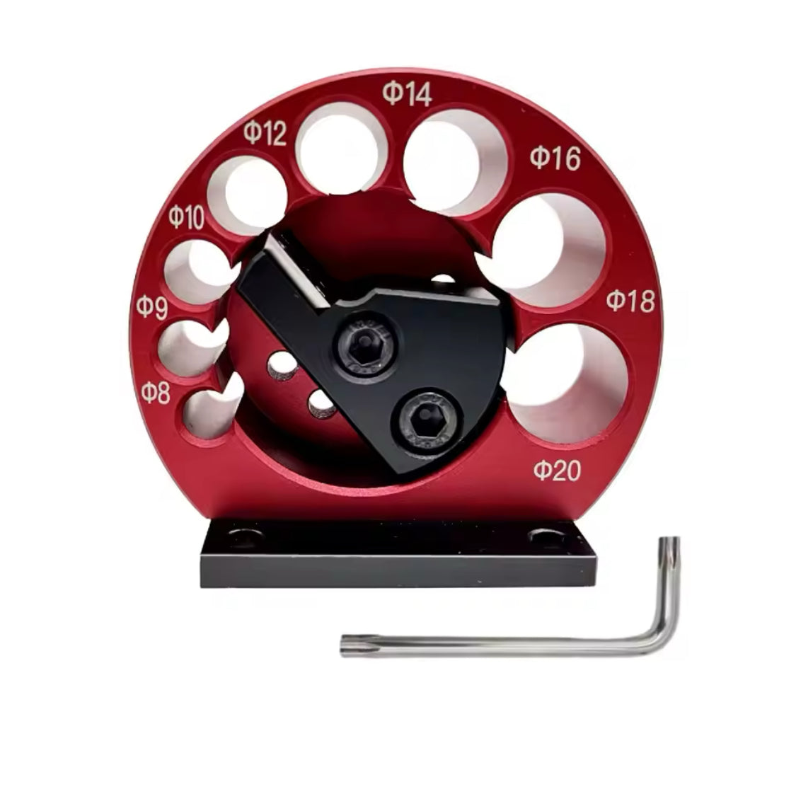 Dowel Maker Jig Kit, Carbide Inserts Dowel Maker, Metric 8-20mm 8 Holes Adjustable Dowel Cutter Plate, Aluminum Alloy Electric Drill Milling Dowel Round Rod Auxiliary Tool for Wood Rods