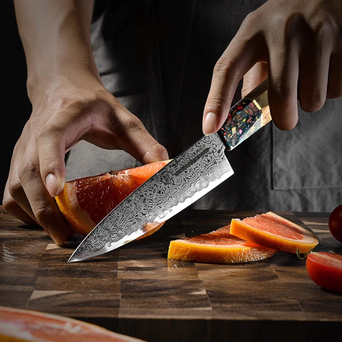 Japanese Damascus AUS-10 Steel 5.5 Inch Utility Knife Ultra Sharp Stainless Steel Chef Slicing Cutter Kitchen Knives