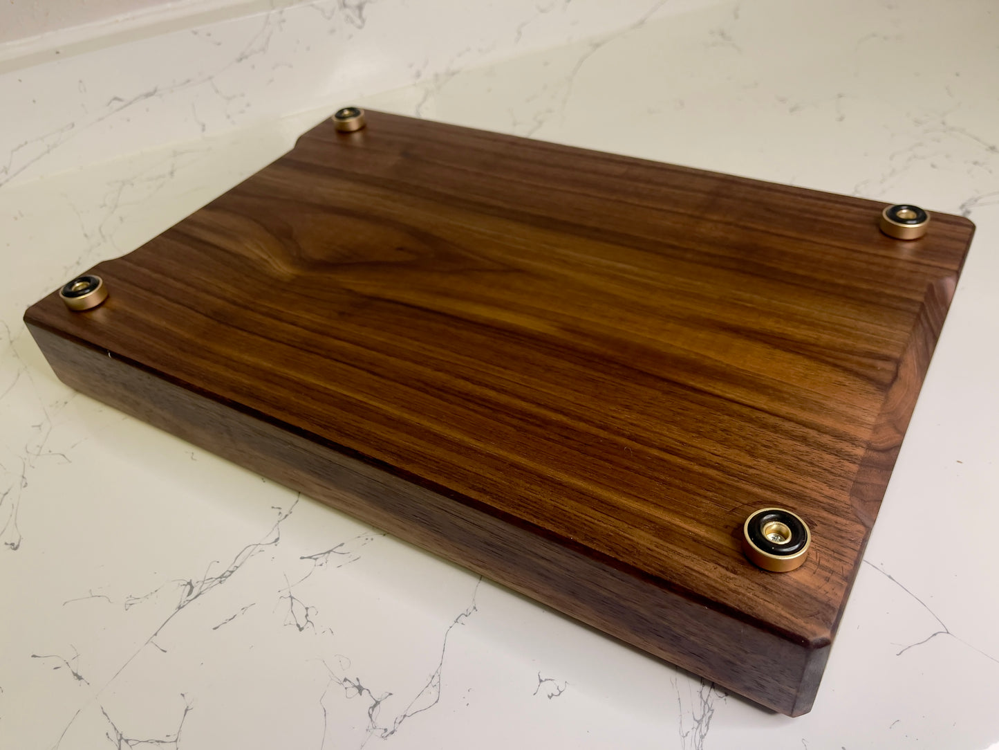 Solid One Piece Chopping Board, No Glue No Joints, Single Piece Cutting Board, Golden Feet, Serving Board, 10 Hardwoods Available 1-3/4” Thick, 5 Sizes.