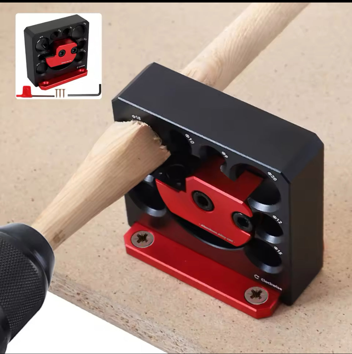 Dowel Maker Jig Kit Metric 8mm To 20mm Adjustable Dowel Maker With Carbide Blade Electric Drill Milling Dowel Round Rod Auxiliary Tool For Wooden Rods Sticks Woodworking Adjustable Dowel Maker Jig Woodworking Tool