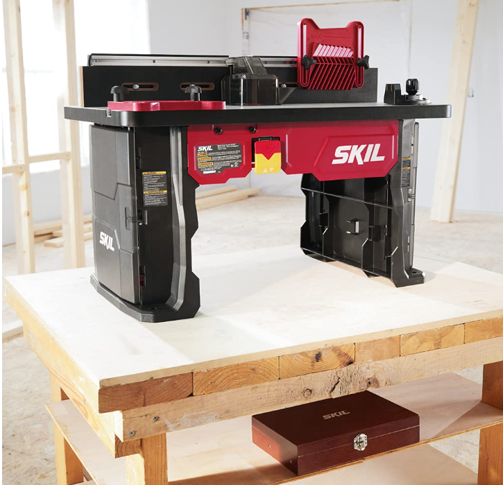 SKIL Benchtop Portable Router Table with Dual Sided Integrated Bit Storage