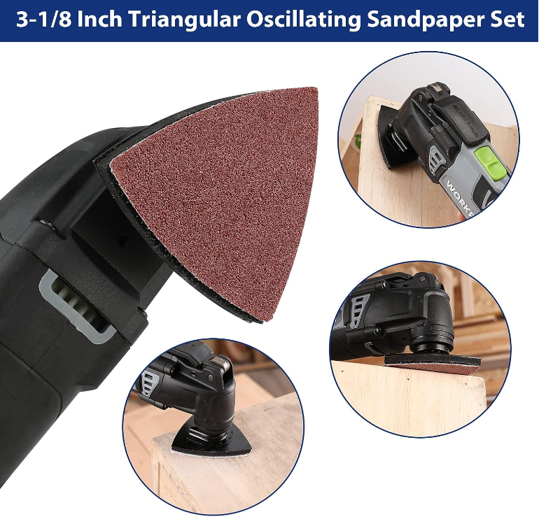 WORKPRO 150-piece Sanding Discs Set, Random Orbital Sander Pads, Triangle Sanding Pads, and Mouse Sander Pads. 60, 80, 100, 120, 150,180, 240, 320, 400, 600 Grits