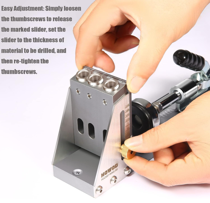 Pocket Hole Jig Kit, Professional and Upgraded All-Metal Pocket Screw –  Woodland & Decor