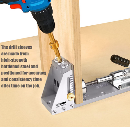 howod Pocket Hole Jig Kit, Professional and Upgraded All-Metal Pocket Screw  Jig. (Metal)
