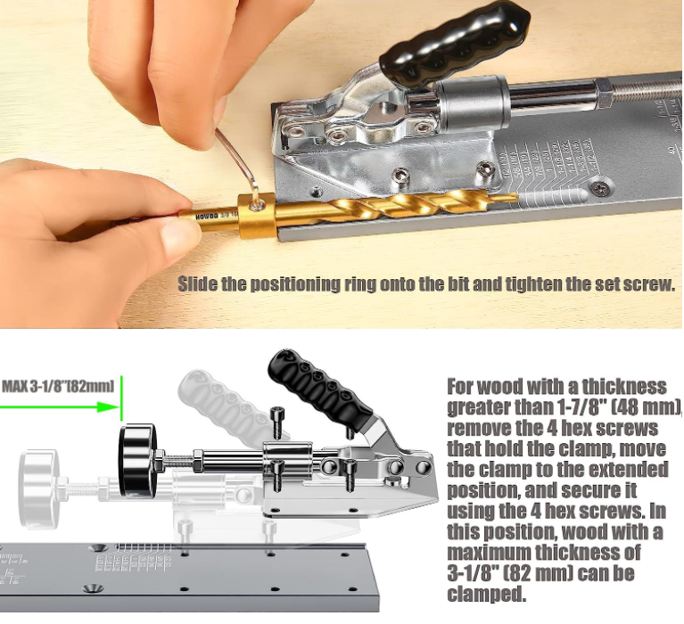Pocket Hole Jig Kit, Professional and Upgraded Metal Pocket Screw Jig
